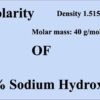 Molarity of 50% (w/w) Sodium Hydroxide (NaOH) Molarity of 50% Sodium Hydroxide