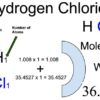 Hydrogen Chloride (HCl) Molecular Weight Calculation Hydrogen Chloride Molecular Weight Calculation