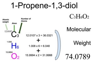 1-Propene-1,3-diol [C3H6O2] Molecular Weight Calculation