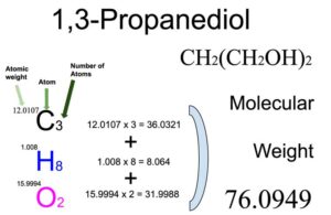 1,3-Propanediol [C3H8O2] Molecular Weight Calculation