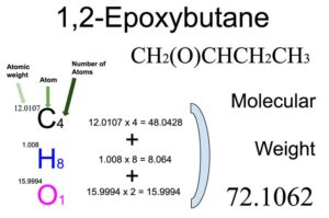 1,2-Epoxybutane [CH2(O)CHCH2CH3] Molecular Weight Calculation