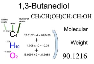 1,3-Butanediol [CH3CH(OH)CH2CH2OH] Molecular Weight Calculation