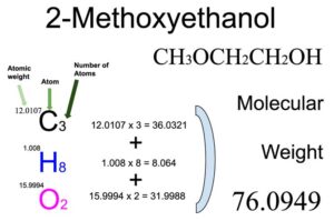 2-Methoxyethanol [CH3OCH2CH2OH] Molecular Weight Calculation