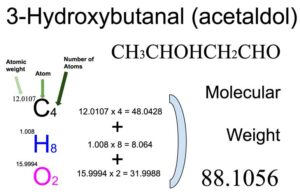 3-Hydroxybutanal [CH3CHOHCH2CHO] Molecular Weight Calculation