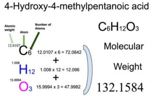 4-Hydroxy-4-methylpentanoic acid [C6H12O3] Molecular Weight Calculation