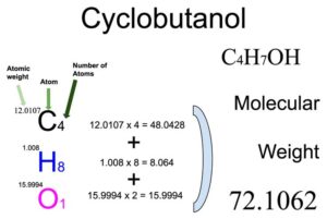 Cyclobutanol [C4H7OH] Molecular Weight Calculation