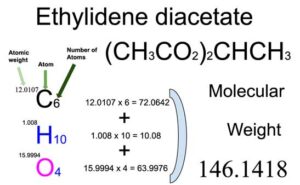 Ethylidene Diacetate [C6H10O4] Molecular Weight Calculation