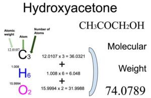 Hydroxyacetone (Acetol) [CH3C(O)CH2OH] Molecular Weight Calculation