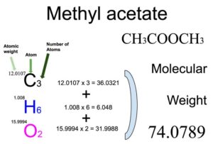 Methyl acetate [CH3COOCH3] Molecular Weight Calculation