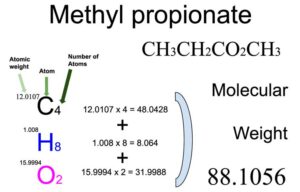 Methyl propionate [CH3CH2CO2CH3] Molecular Weight Calculation