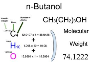 n-Butanol [CH3(CH2)3OH] Molecular Weight Calculation