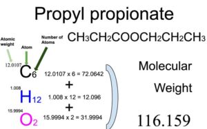 Propyl Propionate (Propyl Propanoate) [CH3CH2COOCH2CH2CH3] Molecular Weight Calculation
