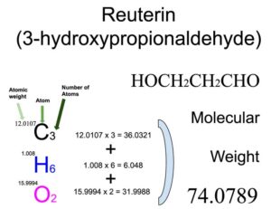 Reuterin (3-hydroxypropionaldehyde) [C3H6O2] Molecular Weight Calculation