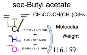 sec-Butyl acetate [CH3CO2CH(CH3)C2H5] Molecular Weight Calculation