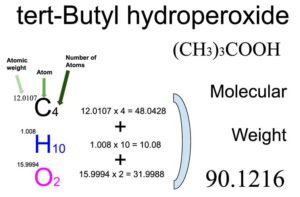 tert-Butyl Hydroperoxide [(CH3)3COOH] Molecular Weight Calculation