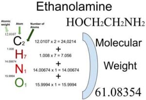 Ethanolamine [HOCH2CH2NH2] Molecular Weight Calculation