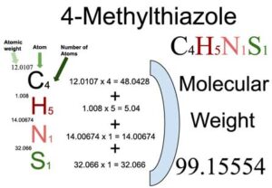 4-Methylthiazole [C4H5NS] Molecular Weight Calculation