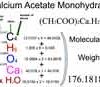 Calcium Acetate Monohydrate [(CH3COO)2Ca.H2O] Molecular Weight Calculation