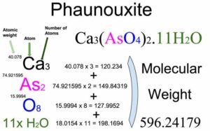 Phaunouxite [Ca3(AsO4)2.11H2O] Molecular Weight Calculation