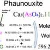 Phaunouxite [Ca3(AsO4)2.11H2O] Molecular Weight Calculation